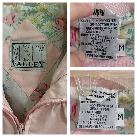 Vintage Misty Valley Pink zippered Barbiecore lightweight jacket - sz MEDUIM - Picture 3 of 6